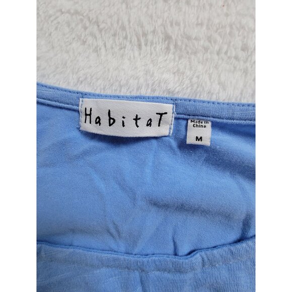 Habitat Blue 3/4 Sleeve Layered Tunic Top Womens Medium Cotton Blend Stretch - Picture 3 of 8